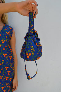 Compania Fantastica Navy Floral Jacquard Bag