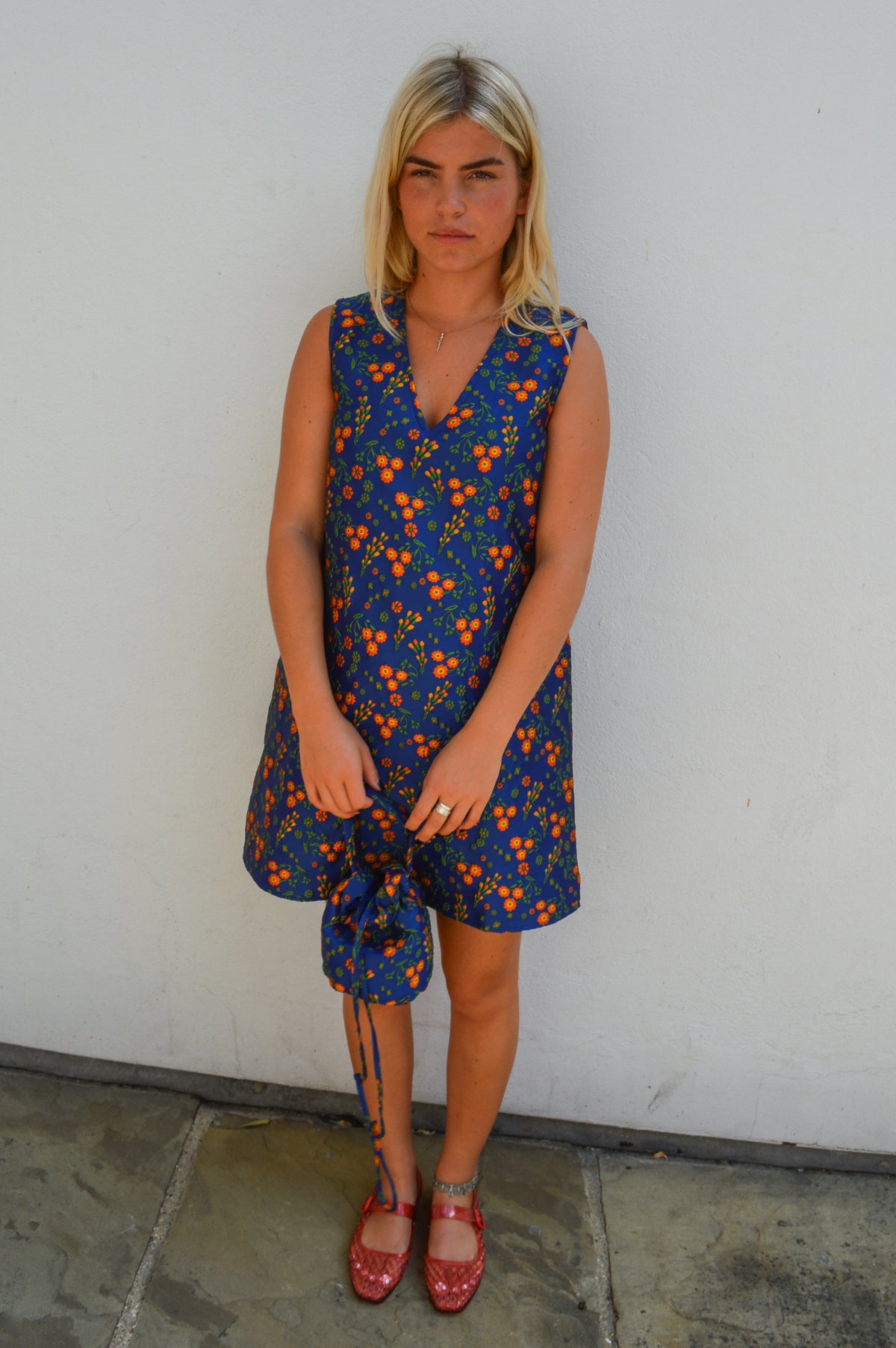 Compania Fantastica Navy Floral Jacquard Mini Dress