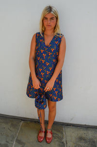 Compania Fantastica Navy Floral Jacquard Mini Dress