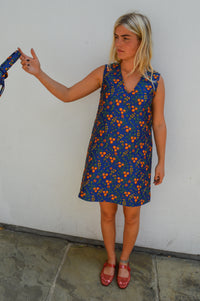 Compania Fantastica Navy Floral Jacquard Mini Dress