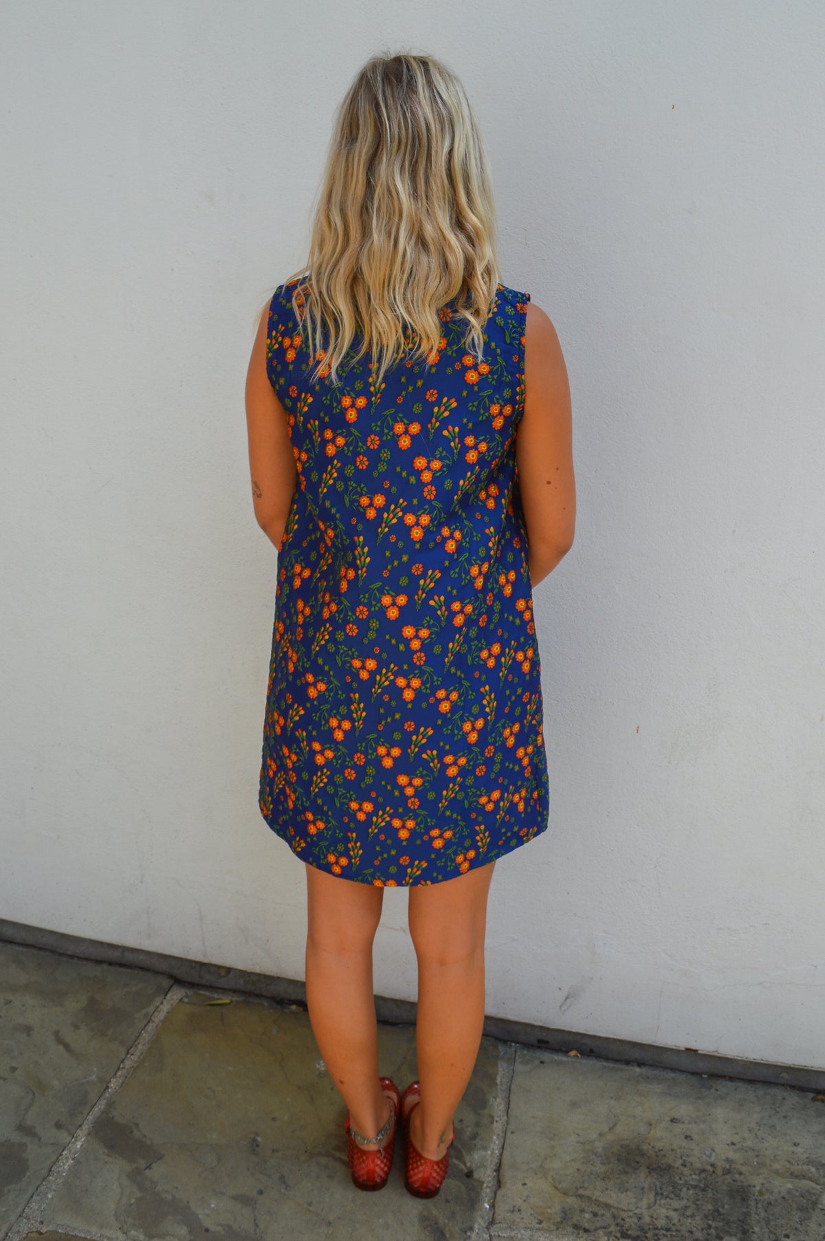 Compania Fantastica Navy Floral Jacquard Mini Dress