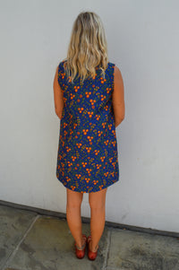 Compania Fantastica Navy Floral Jacquard Mini Dress