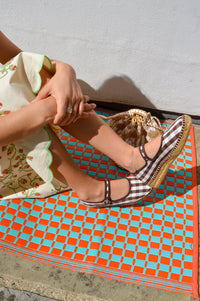 Naguisa Peonia Brown Check Mary Janes - The Mercantile London