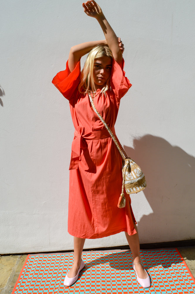 Cus Bell Sleeve Rouge Dress - The Mercantile London