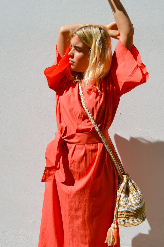 Cus Bell Sleeve Rouge Dress - The Mercantile London