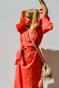 Cus Bell Sleeve Rouge Dress - The Mercantile London
