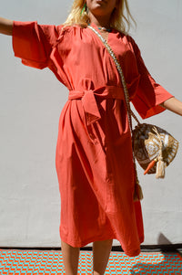 Cus Bell Sleeve Rouge Dress - The Mercantile London