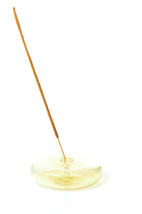 MÆGEN Yellow Dimple Hand Blown Glass Incense Holder - The Mercantile London