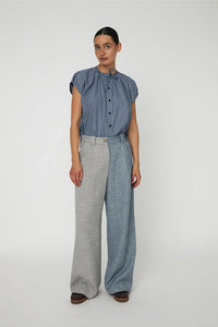 Stella Nova Blue Checks Drop Shoulder Top - The Mercantile London