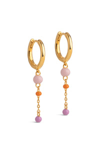 Enamel Lola Bold Hoop Earrings in Blush - The Mercantile London