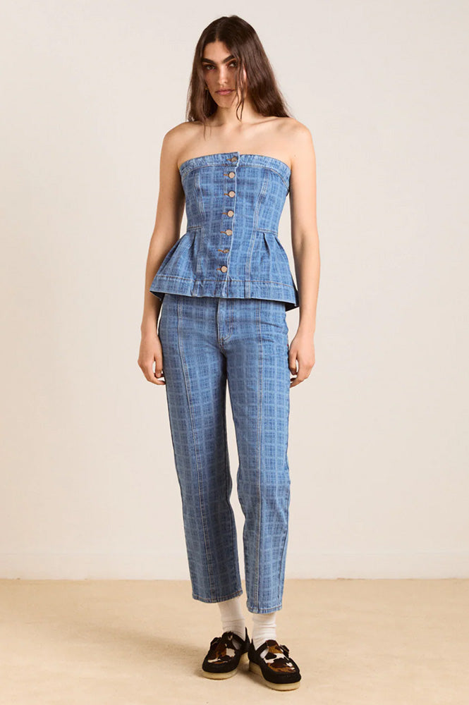 Damson Madder Eloise Laser Stripe Top - The Mercantile London