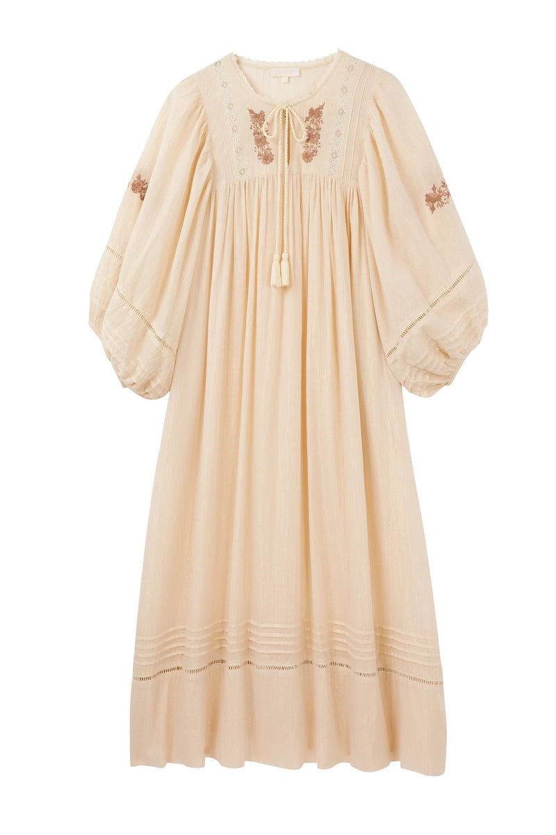 SS24 Faune Laurel Gold Dress - The Mercantile London