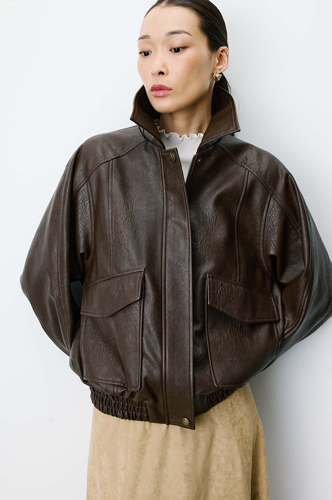 Grace & Mila Axel Chocolate Leather Jacket