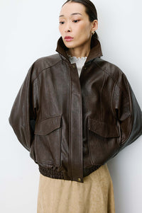 Grace & Mila Axel Chocolate Leather Jacket