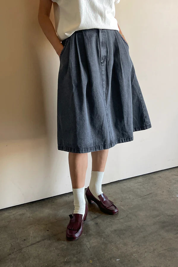 Le Bon Shoppe Black Denim Farm Girl Skirt - The Mercantile London