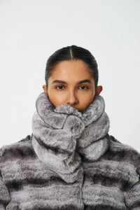 Stella Nova Fall Grey Faux Fur Coat