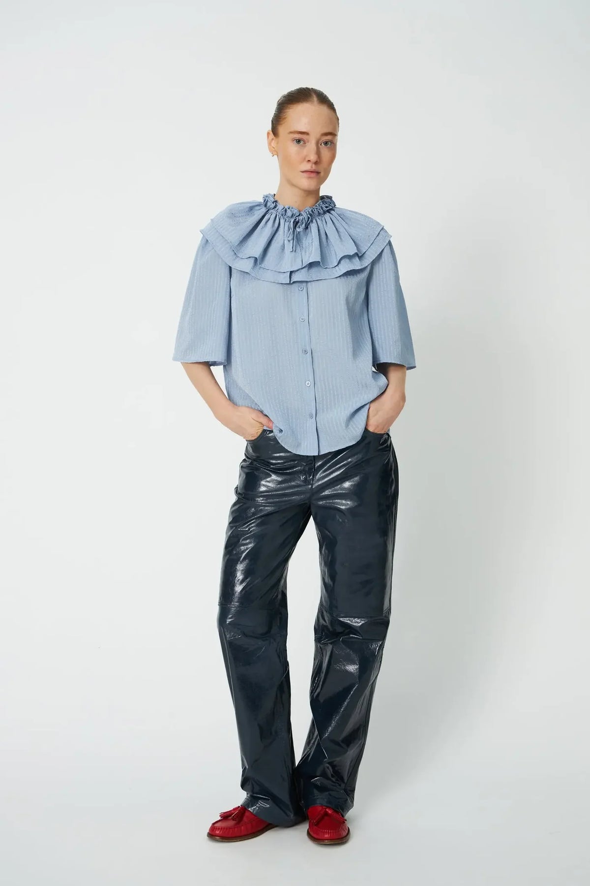 Stella Nova Dowe Blue Frill Top