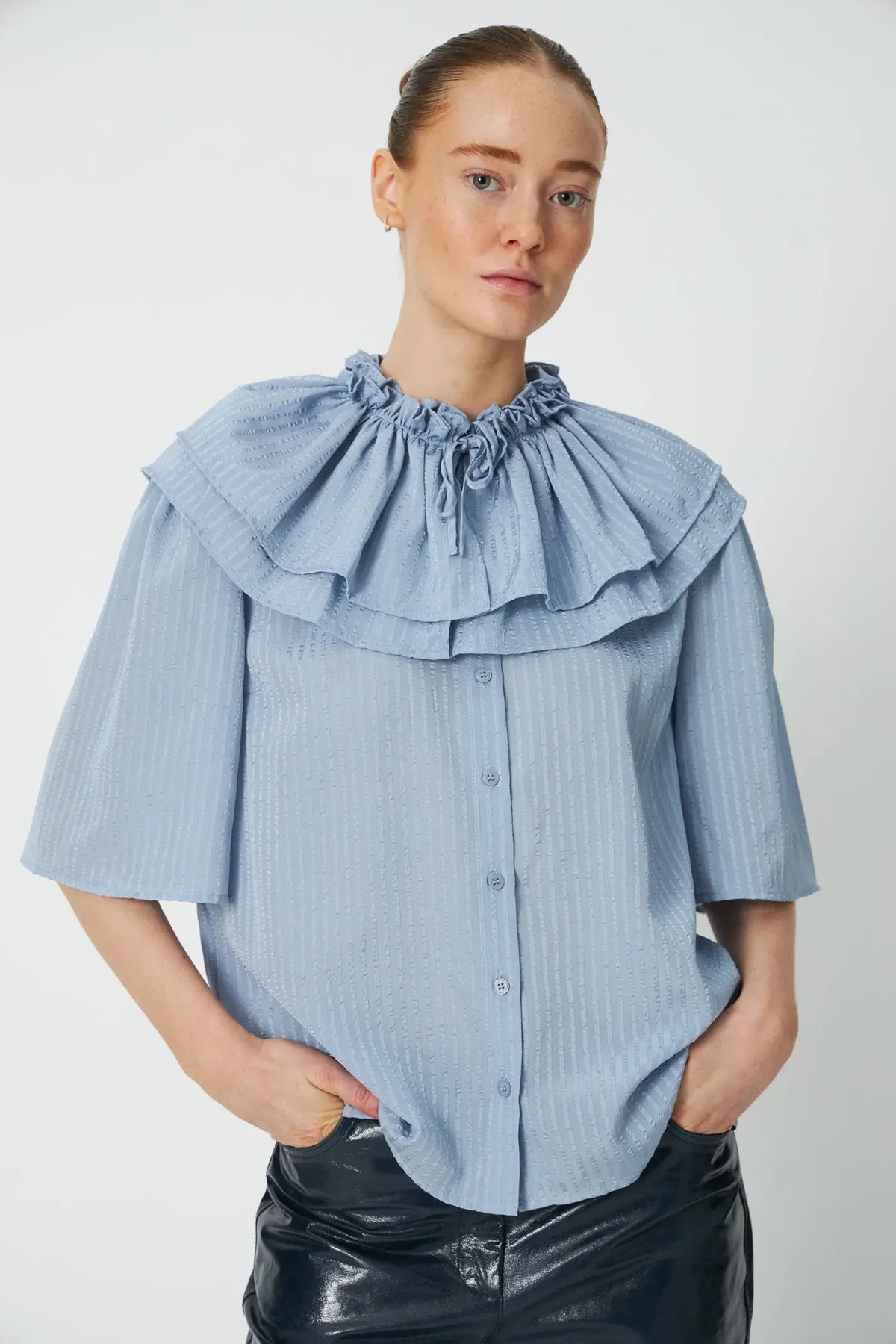 Stella Nova Dowe Blue Frill Top