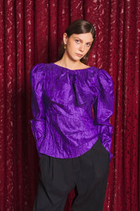 Sister Jane Nephrite Taffeta Deep Purple Top