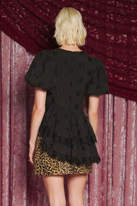 Dream Sister Jane Mirage Black Ruffle Top