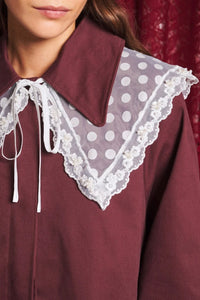 Sister Jane Ravena Lace Colla Burgundy Jacket