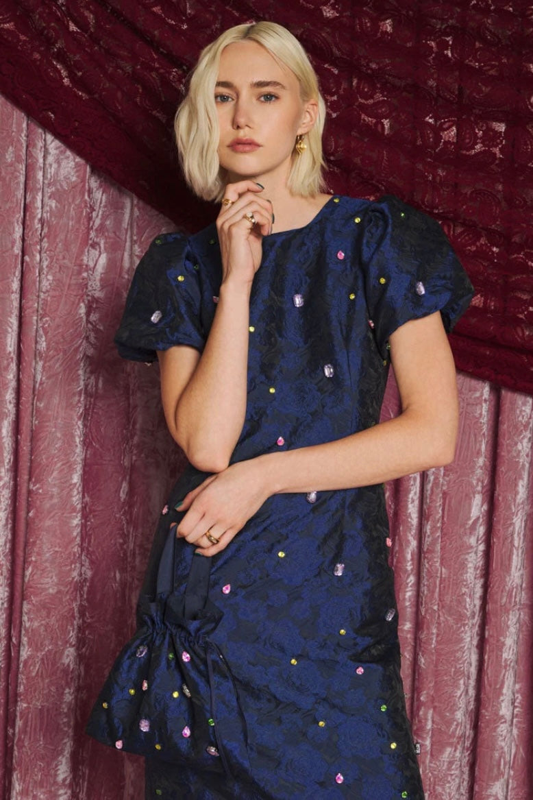 Dream Sister Jane Cosmo Jewel Navy Midi Dress