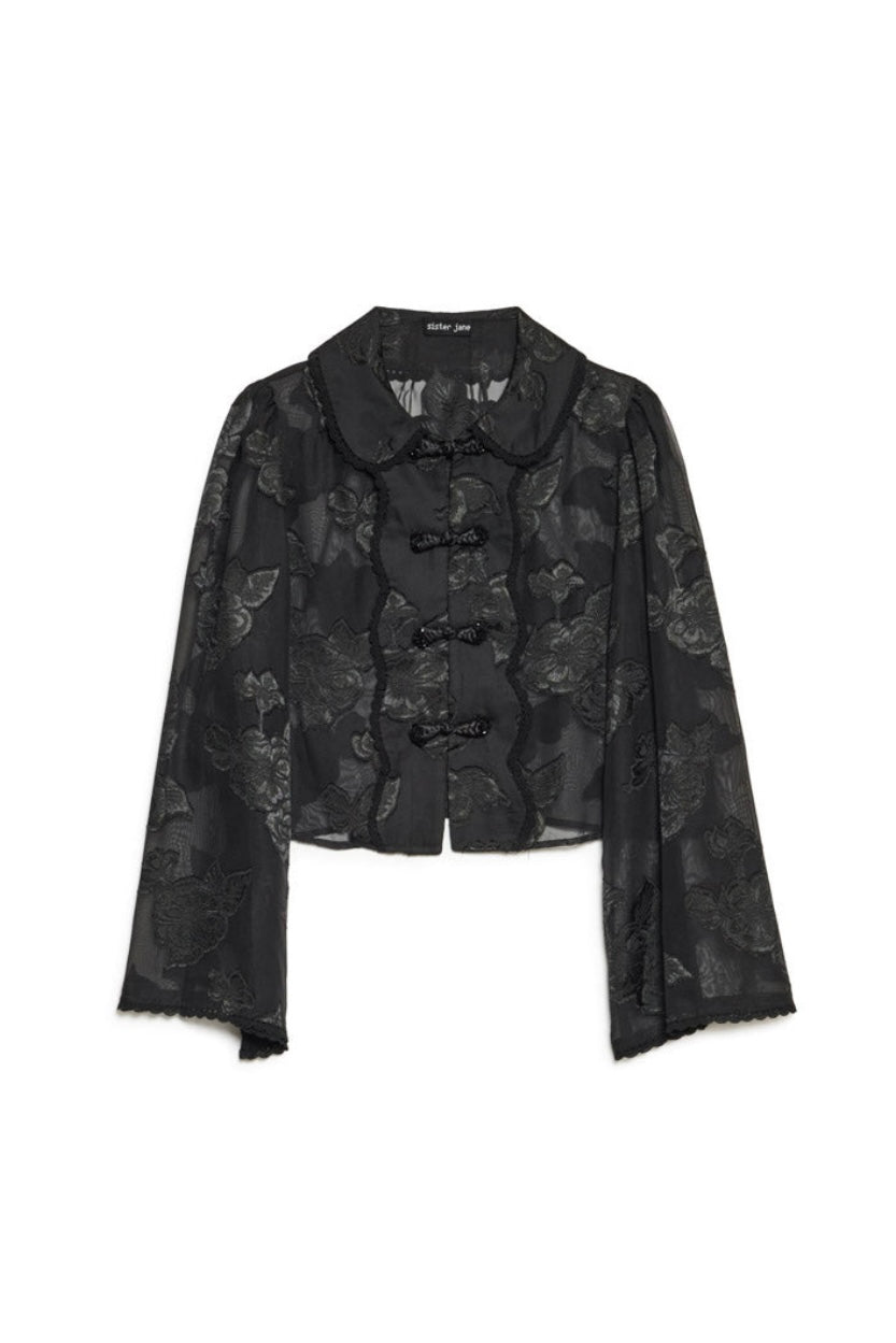 Sister Jane Celeste Floral Black Blouse