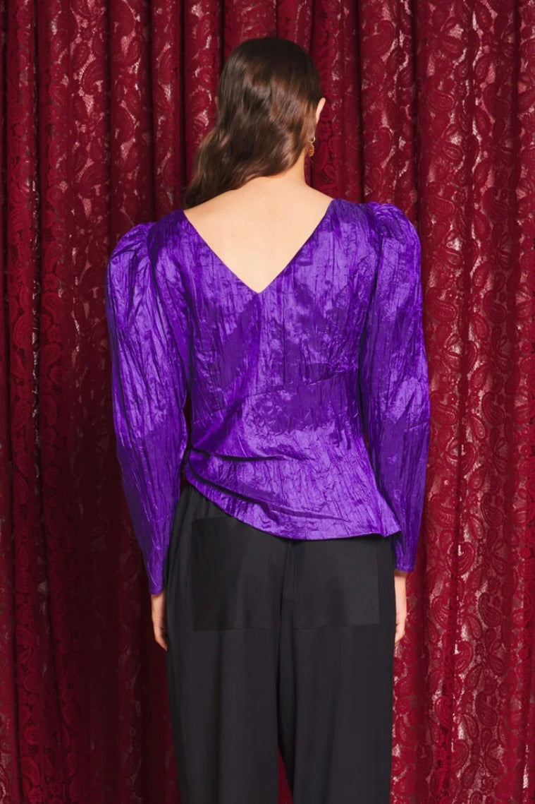 Sister Jane Nephrite Taffeta Deep Purple Top
