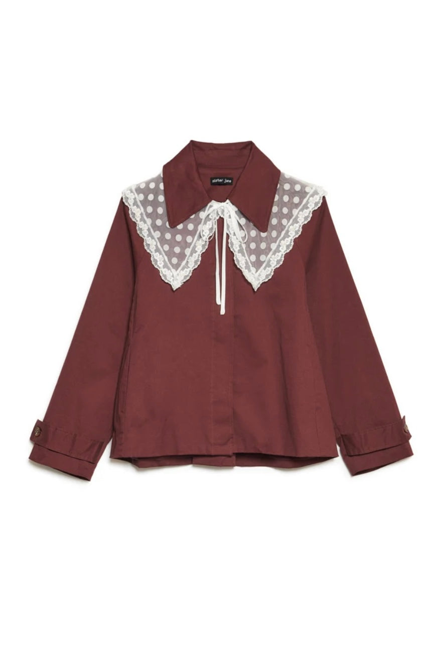 Sister Jane Ravena Lace Colla Burgundy Jacket