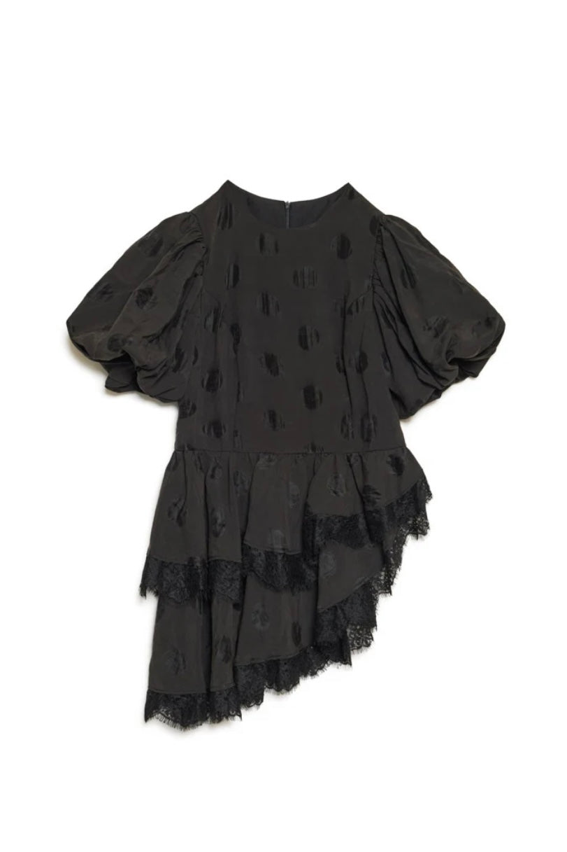 Dream Sister Jane Mirage Black Ruffle Top
