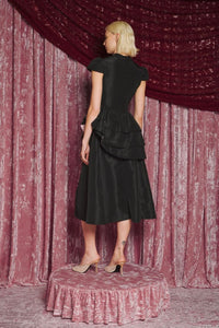 Dream Sister Jane Elixir Black Ruffle Midi Dress