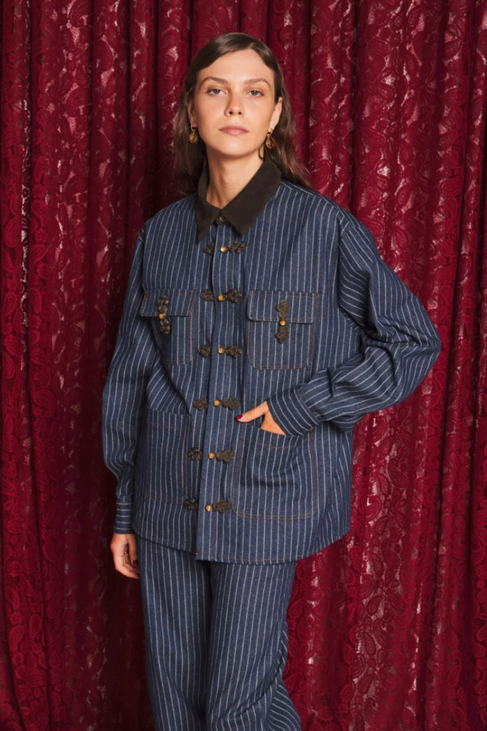 Sister Jane Libra Denim Stripe Overshirt