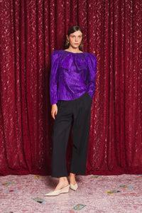 Sister Jane Nephrite Taffeta Deep Purple Top