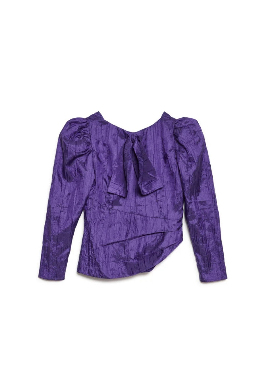 Sister Jane Nephrite Taffeta Deep Purple Top