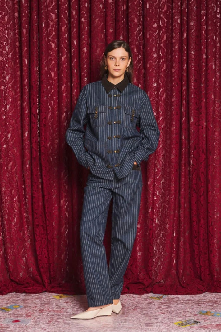 Sister Jane Libra Denim Stripe Overshirt