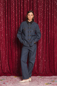 Sister Jane Libra Denim Stripe Overshirt