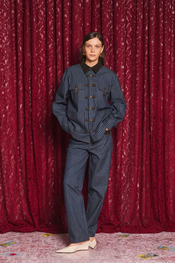 Sister Jane Libra Denim Stripe Overshirt