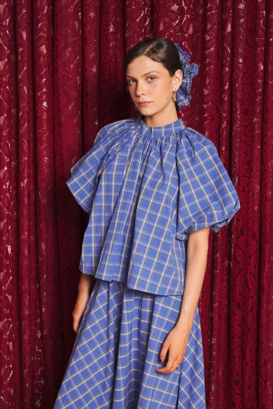 Sister Jane Lumina Blue Check Blouse