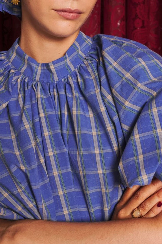 Sister Jane Lumina Blue Check Blouse