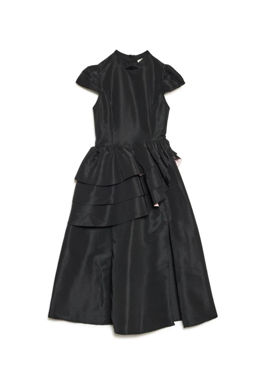 Dream Sister Jane Elixir Black Ruffle Midi Dress