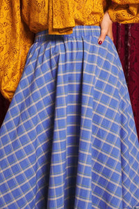 Sister Jane Lumina Blue Check Circle Skirt