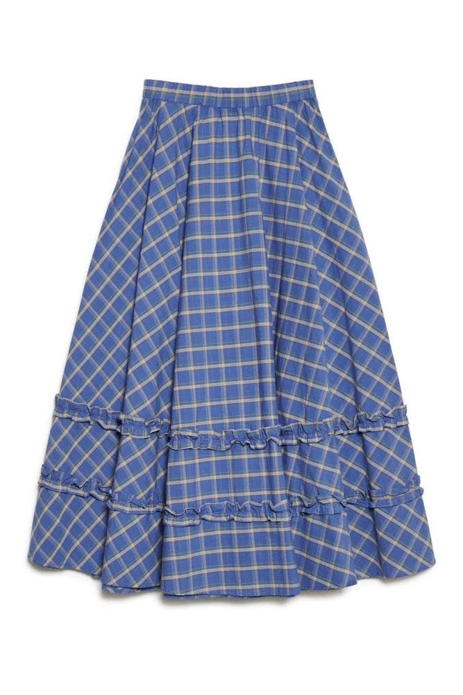 Sister Jane Lumina Blue Check Circle Skirt