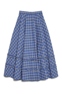 Sister Jane Lumina Blue Check Circle Skirt