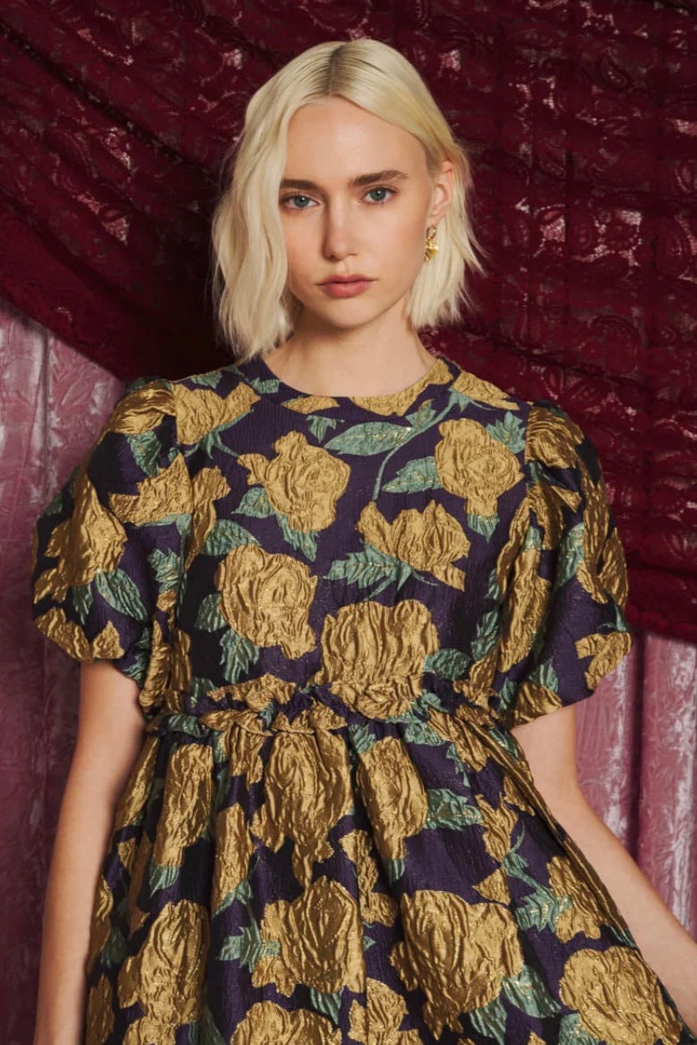 Dream Sister Jane Peridot Jacquard Mini Dress