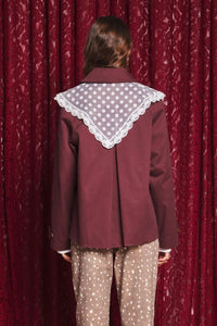 Sister Jane Ravena Lace Colla Burgundy Jacket