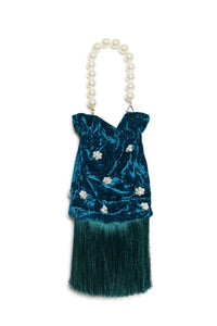Dream Sister Jane Pheonix Teal Velvet Bag