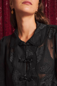 Sister Jane Celeste Floral Black Blouse