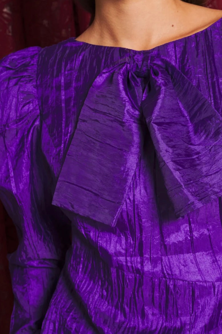 Sister Jane Nephrite Taffeta Deep Purple Top