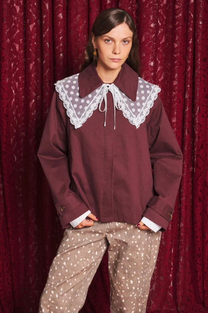 Sister Jane Ravena Lace Colla Burgundy Jacket