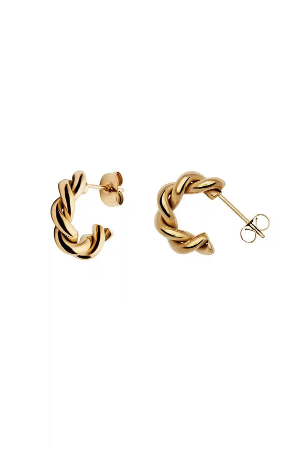 Nordic Muse Ridge Twist Hoop Earrings - The Mercantile London